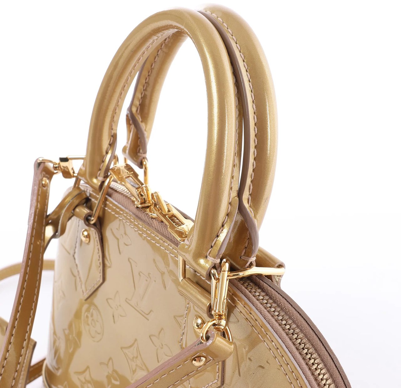 Louis Vuitton Alma BB Monogram Vernis 2Way Handbag in Gold M91677 Goud