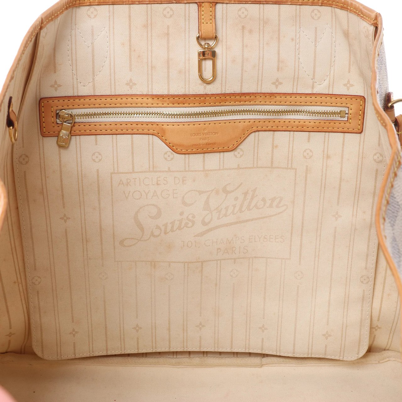 Louis Vuitton Neverfull GM Damier Azur Shoulder Bag in Beige N51108 Beige