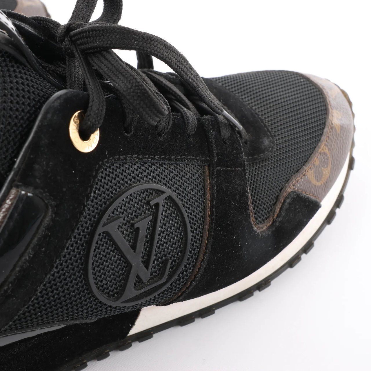 Louis Vuitton Runaway line 21 years Mesh x Leather Sneakers in Black GO0281, Size 39 EU Divers
