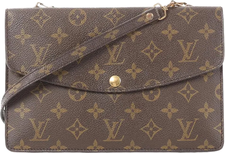 Louis Vuitton Double Lava Monogram Canvas Crossbody Bag in Brown M51815 Bruin