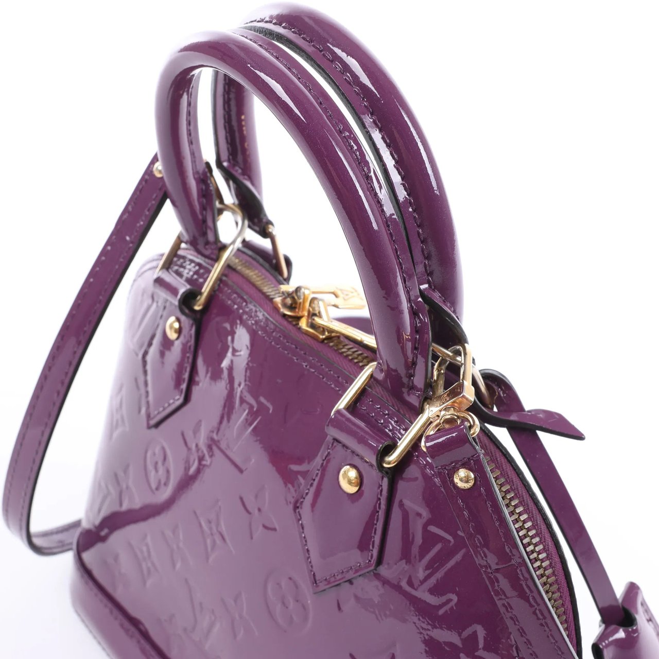 Louis Vuitton Alma BB Monogram Vernis Handbag in Purple Divers