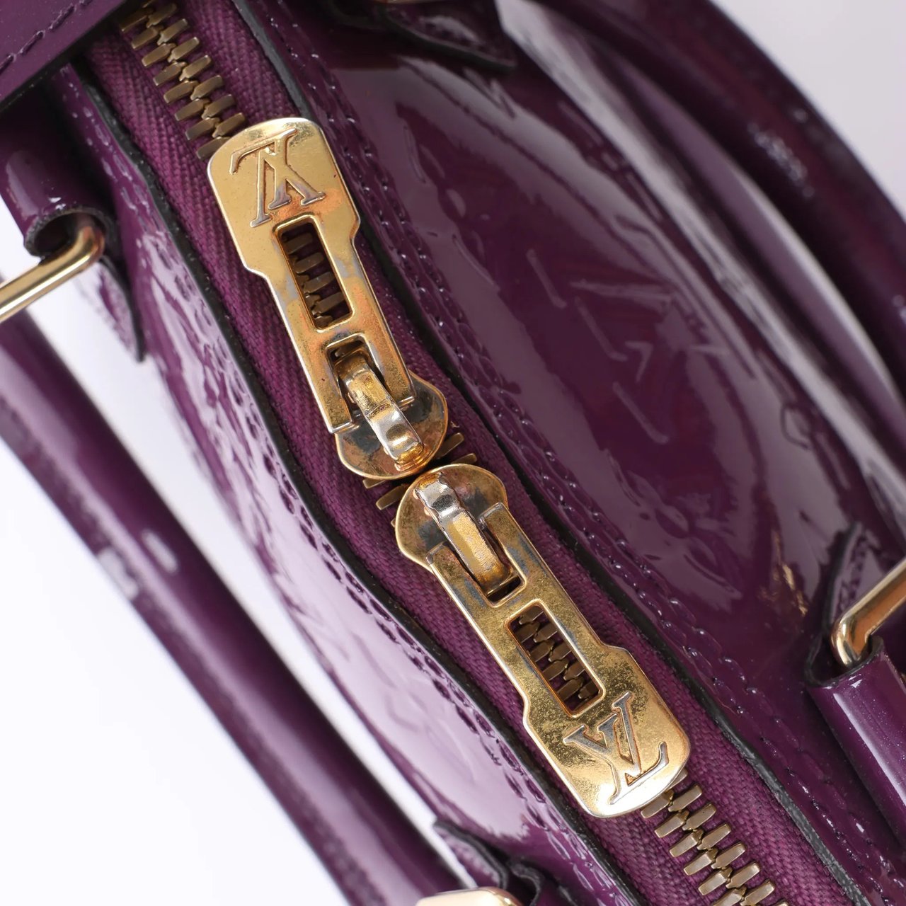Louis Vuitton Alma BB Monogram Vernis Handbag in Purple Divers