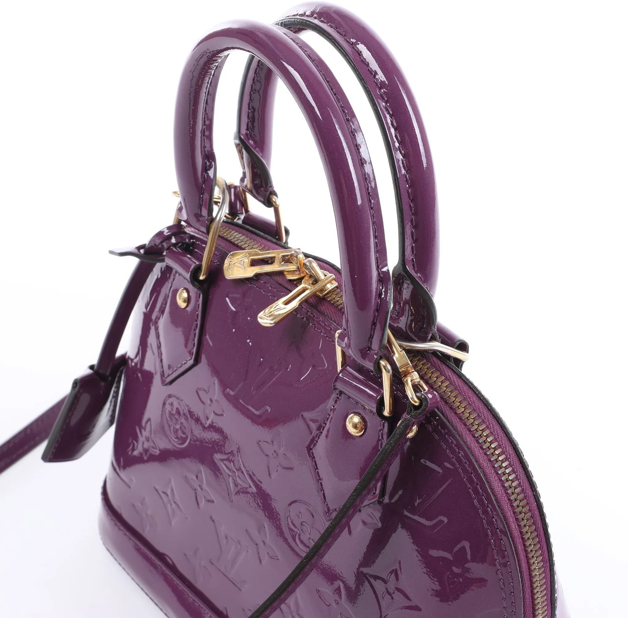 Louis Vuitton Alma BB Monogram Vernis Handbag in Purple Divers