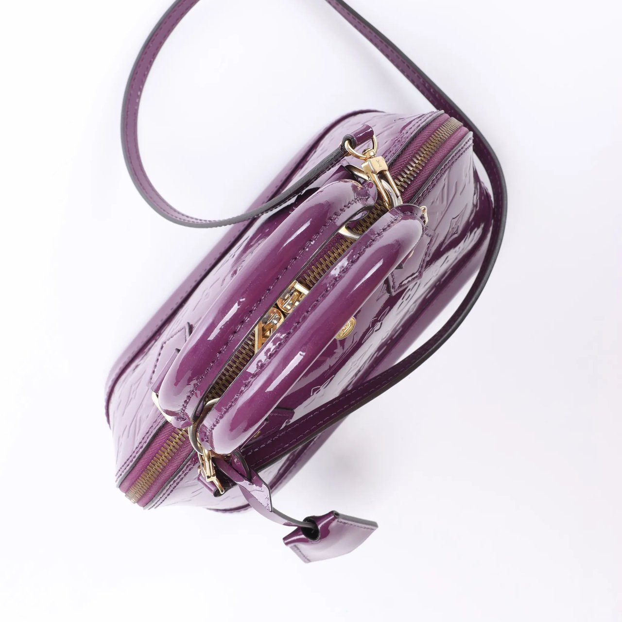 Louis Vuitton Alma BB Monogram Vernis Handbag in Purple Divers