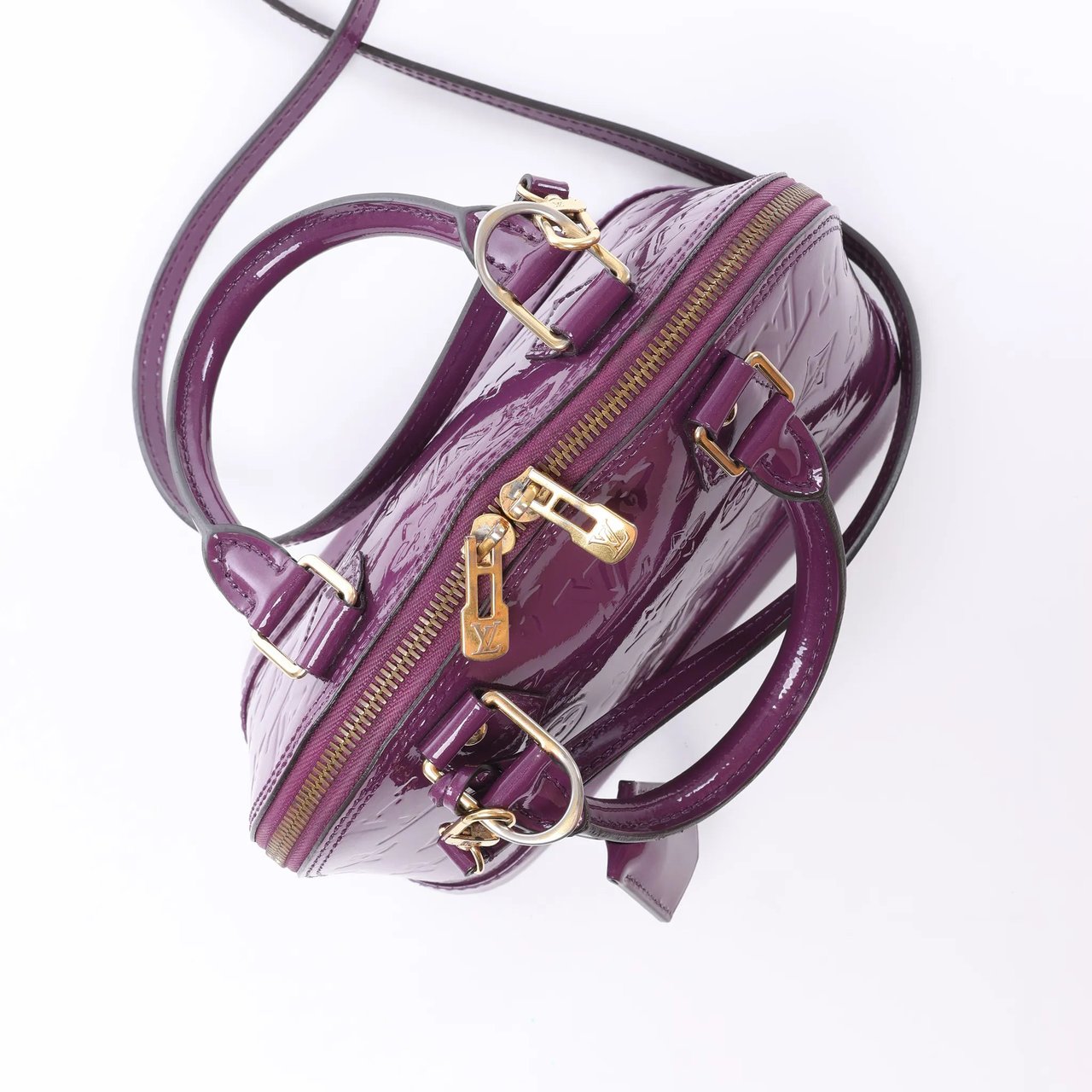Louis Vuitton Alma BB Monogram Vernis Handbag in Purple Divers