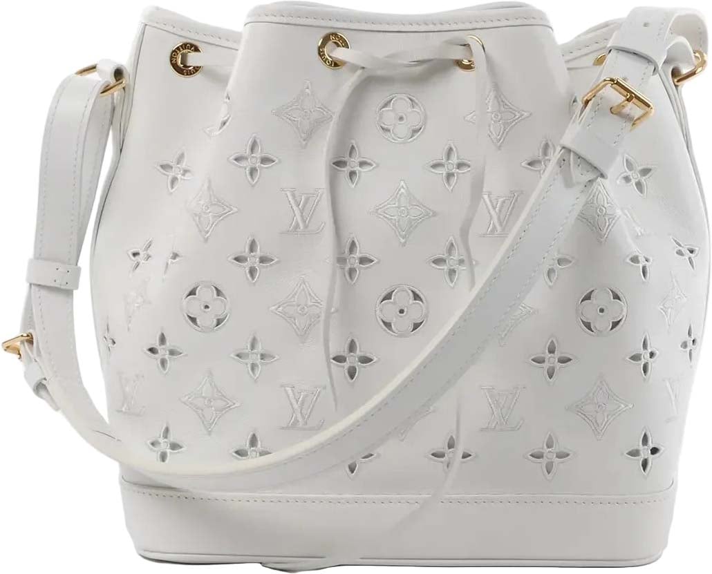 Louis Vuitton Petit Noe NM Monogram Cutout Shoulder Bag in White M20740 Wit