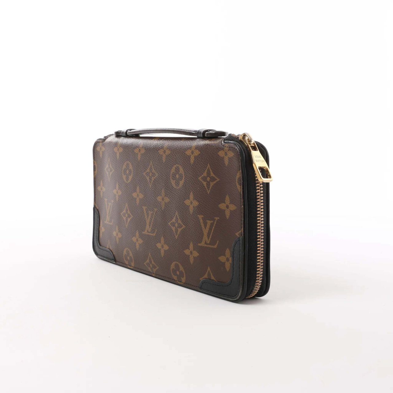 Louis Vuitton Macassar Daily Organizer Monogram Wallet Brown x Black M60679 Bruin