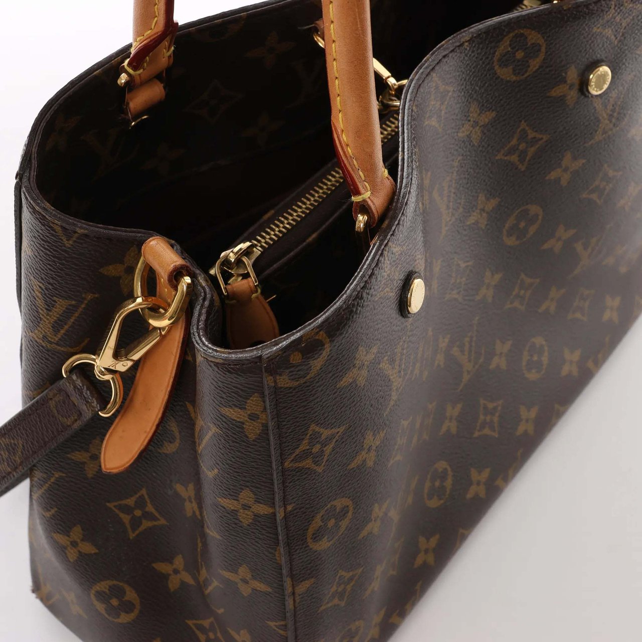Louis Vuitton Montaigne MM Monogram Canvas 2Way Handbag in Brown M41056 Bruin