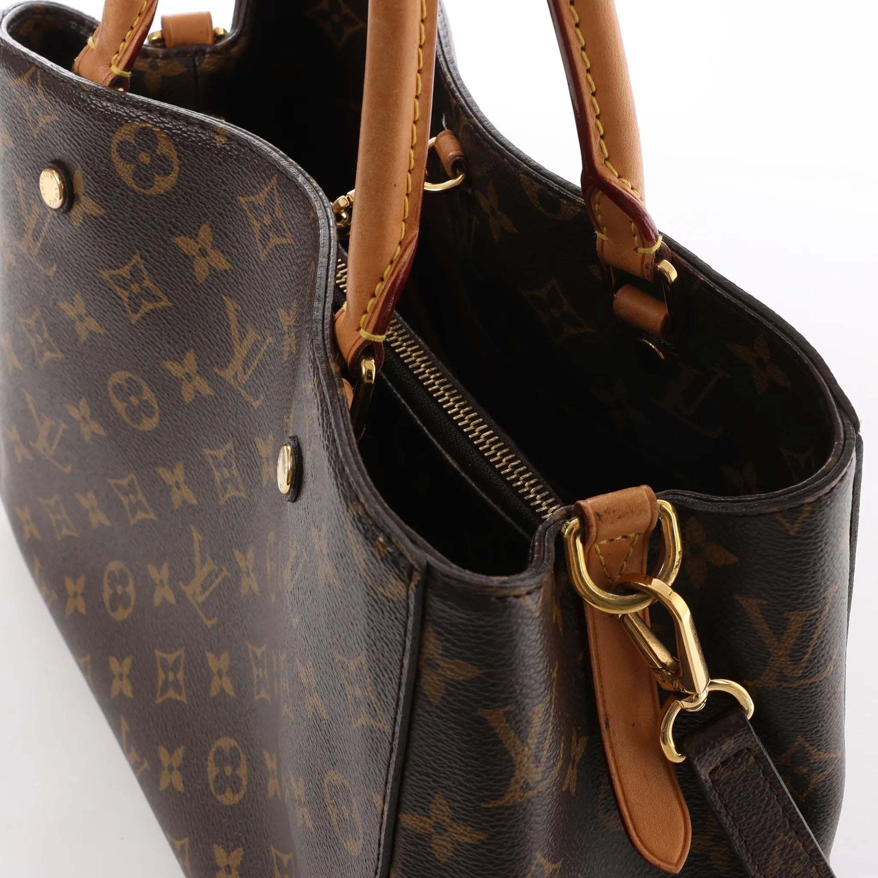 Louis Vuitton Montaigne MM Monogram Canvas 2Way Handbag in Brown M41056 Bruin