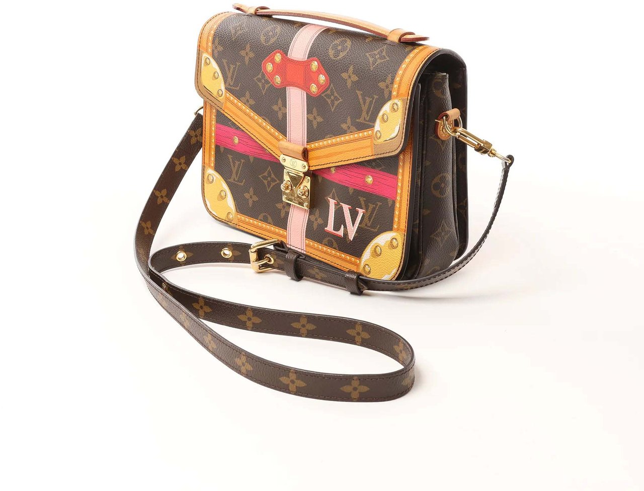 Louis Vuitton Metis Summer Trunk Pochette Monogram Crossbody Bag in Brown M43628 Bruin