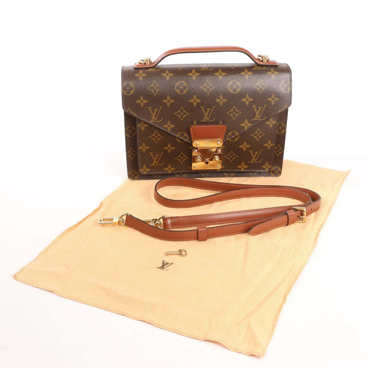 Louis Vuitton Monceau Monogram Canvas Handbag in Brown M51187 Bruin