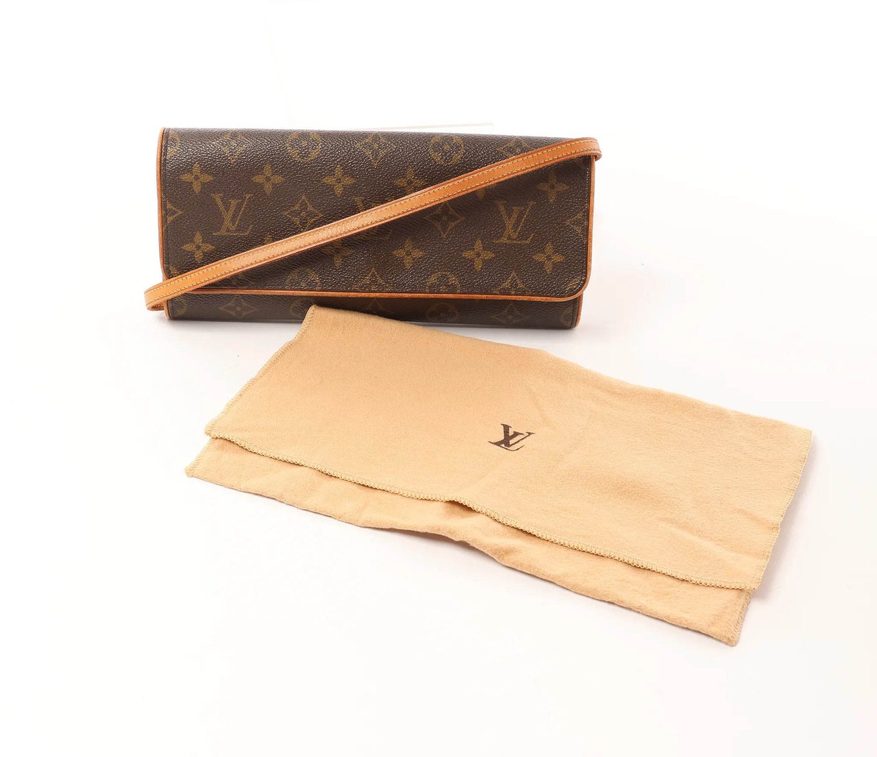 Louis Vuitton Pochette Twin GM Monogram Canvas Crossbody Bag in Brown M51852 Bruin