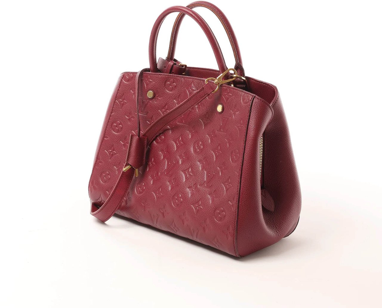 Louis Vuitton Montaigne MM Monogram Empreinte 2Way Handbag in Burgundy M43258 Maroon