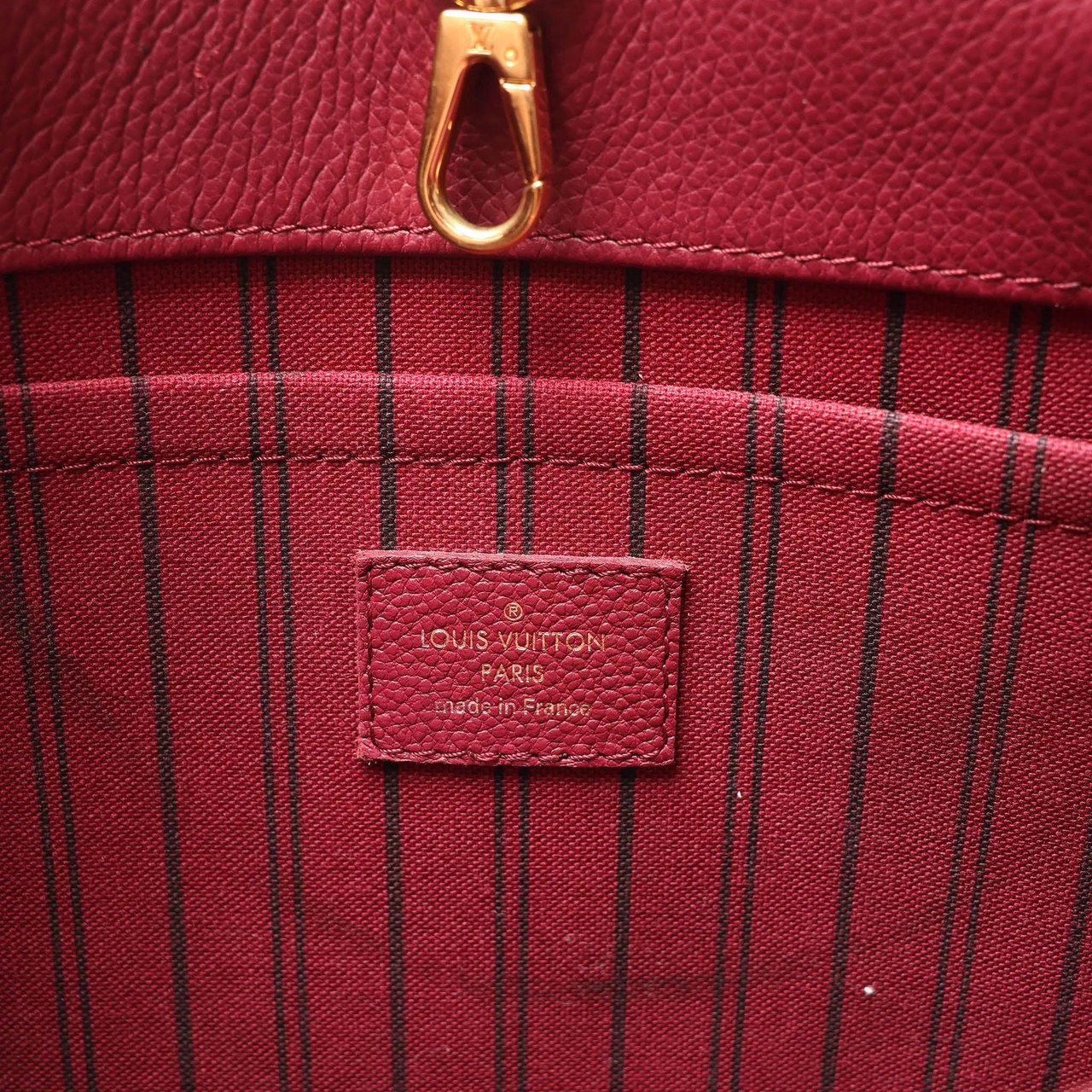 Louis Vuitton Montaigne MM Monogram Empreinte 2Way Handbag in Burgundy M43258 Maroon
