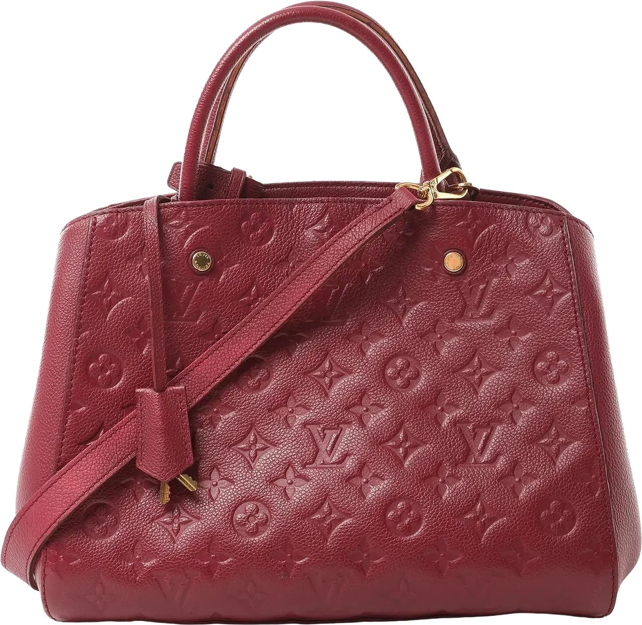 Louis Vuitton Montaigne MM Monogram Empreinte 2Way Handbag in Burgundy M43258 Maroon