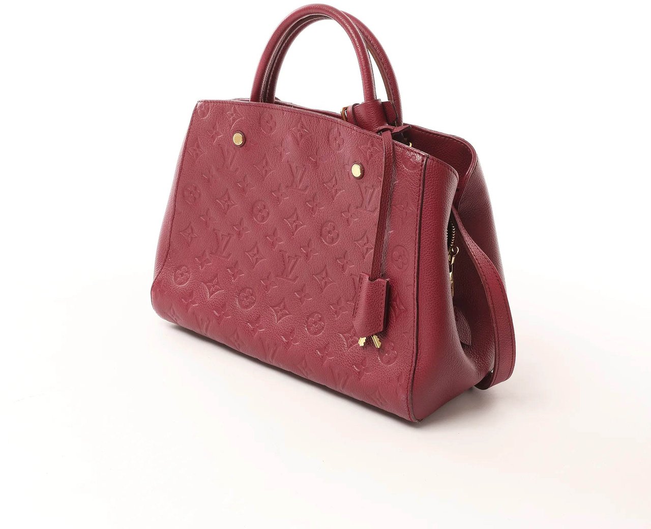Louis Vuitton Montaigne MM Monogram Empreinte 2Way Handbag in Burgundy M43258 Maroon