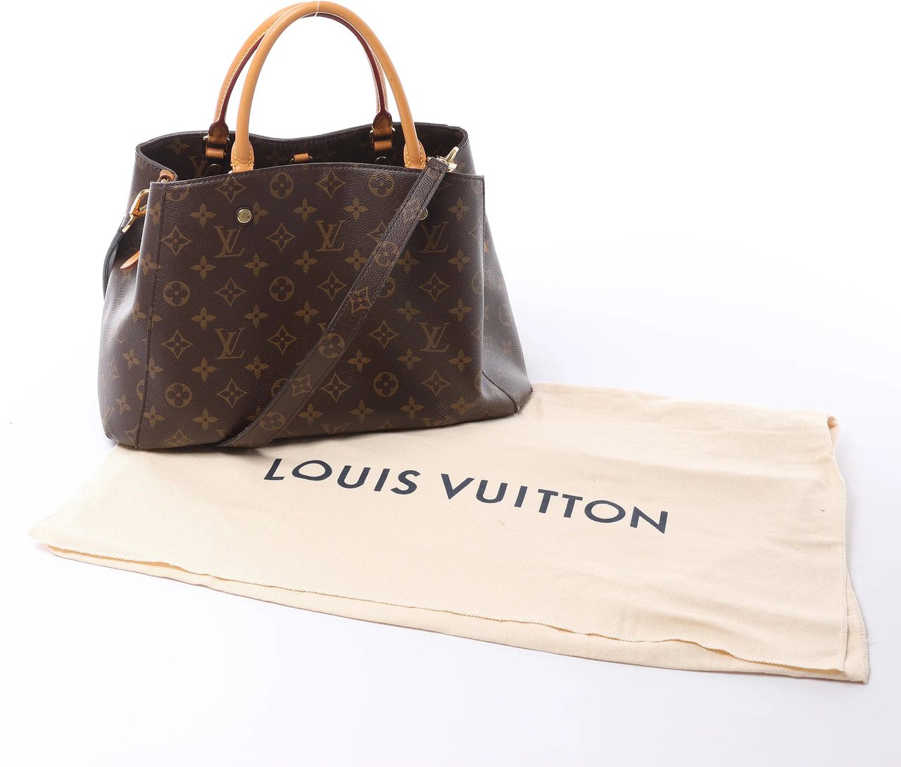 Louis Vuitton Montaigne MM Monogram Canvas 2Way Handbag in Brown M41056 Bruin