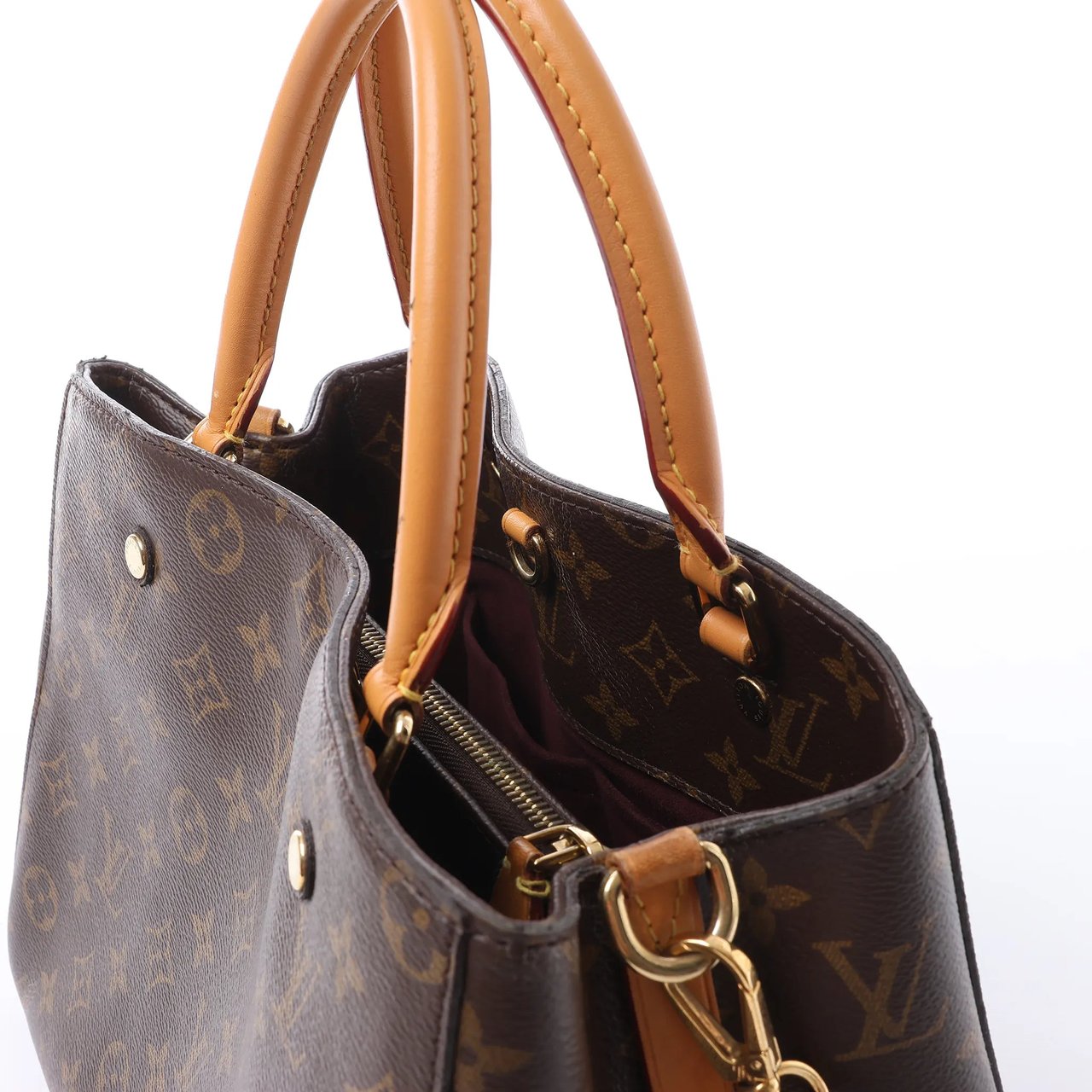 Louis Vuitton Montaigne MM Monogram Canvas 2Way Handbag in Brown M41056 Bruin