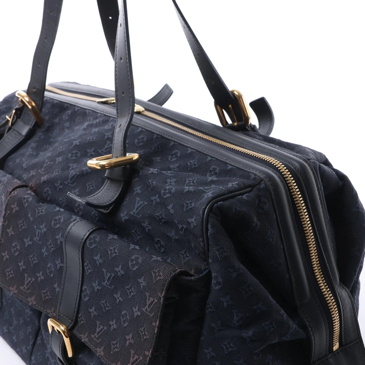 Louis Vuitton Claudine Mini Lin Monogram Shoulder Bag in Navy Blue M42321 Blauw