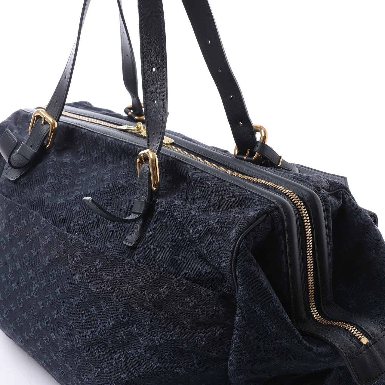 Louis Vuitton Claudine Mini Lin Monogram Shoulder Bag in Navy Blue M42321 Blauw