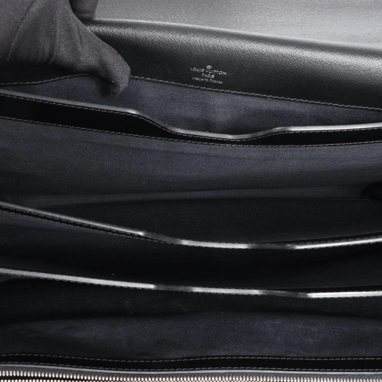 Louis Vuitton Robusto Taige Leather Briefcase in Black Zwart
