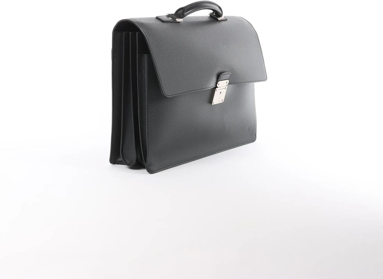 Louis Vuitton Robusto Taige Leather Briefcase in Black Zwart