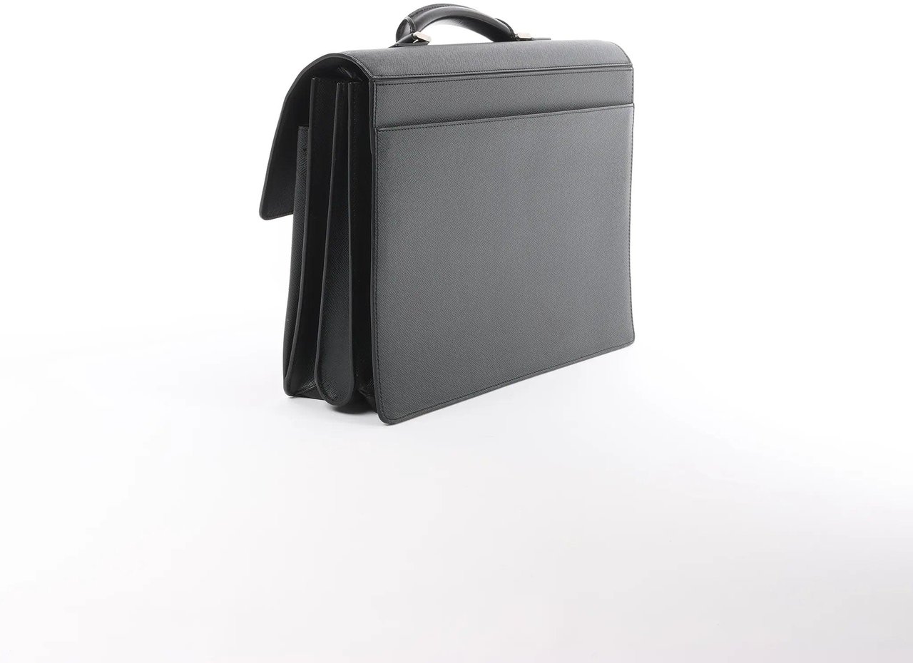 Louis Vuitton Robusto Taige Leather Briefcase in Black Zwart