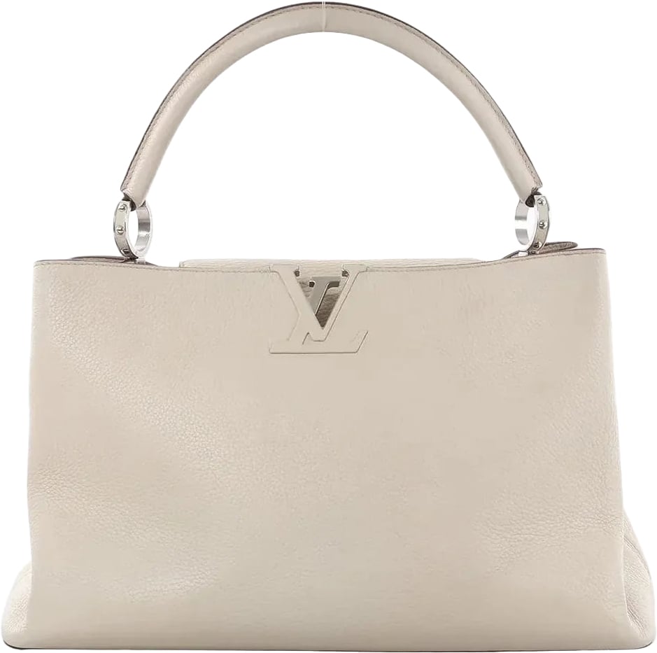 Louis Vuitton Capucines GM Taurillon Leather Handbag in Beige Beige