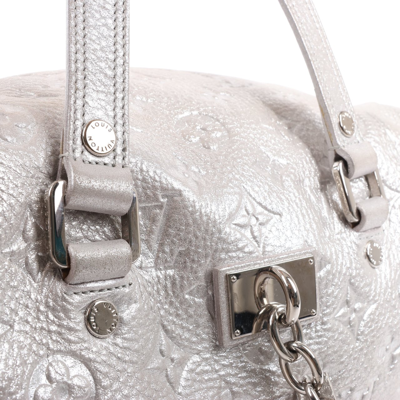 Louis Vuitton Comete Limited Edition Monogram Shoulder Bag in Shimmer Silver Zilver