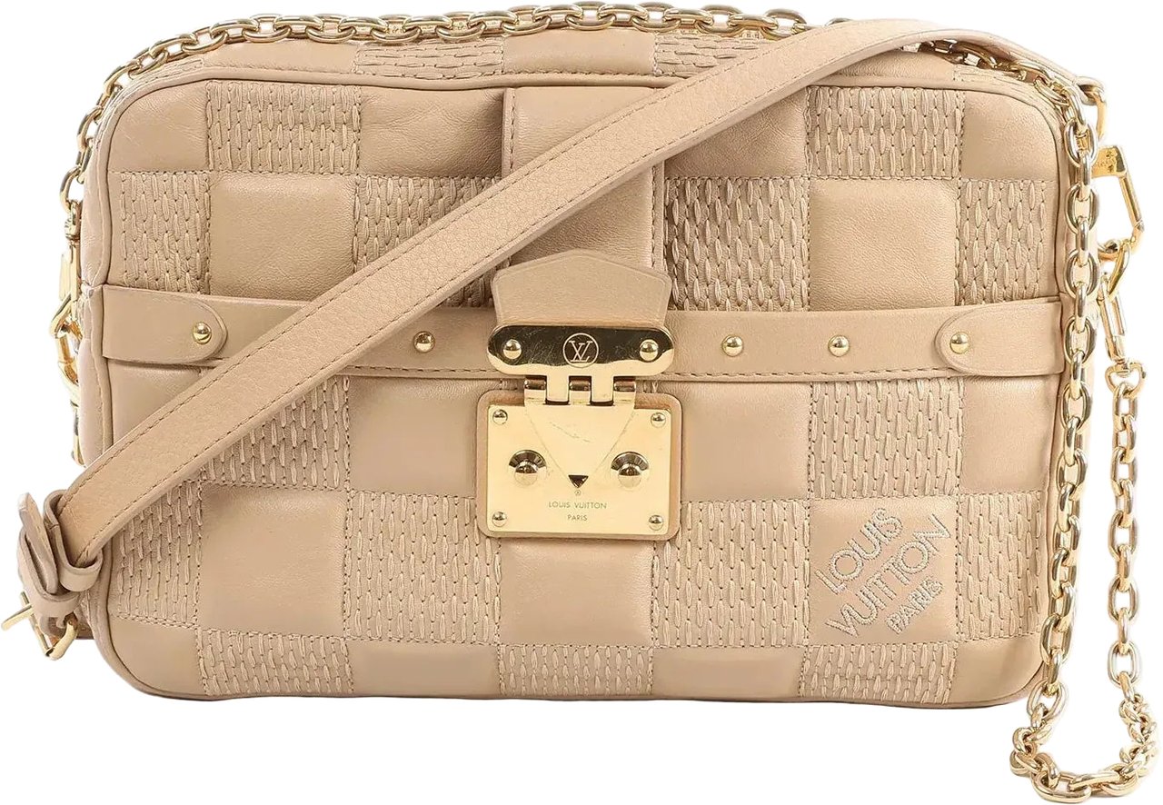Louis Vuitton Troca MM Damier Quilt Crossbody Bag in Beige M59111 Beige