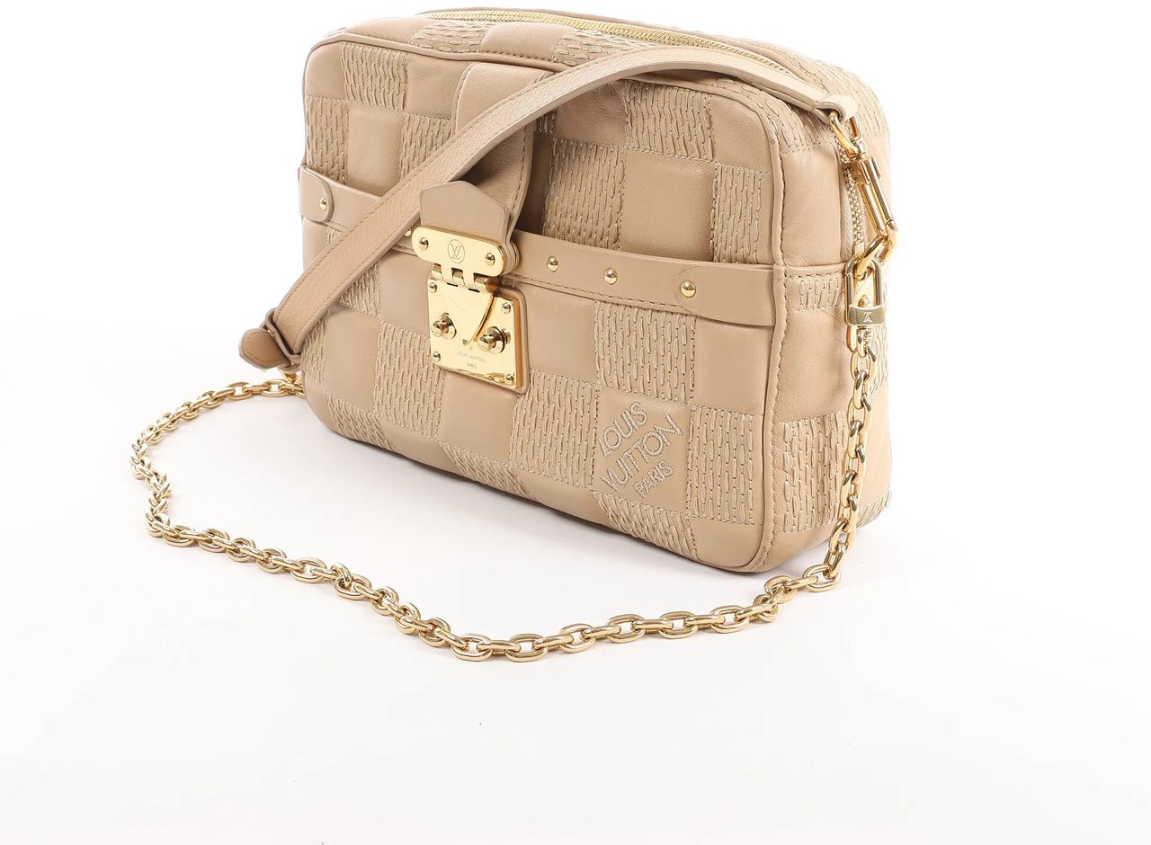 Louis Vuitton Troca MM Damier Quilt Crossbody Bag in Beige M59111 Beige