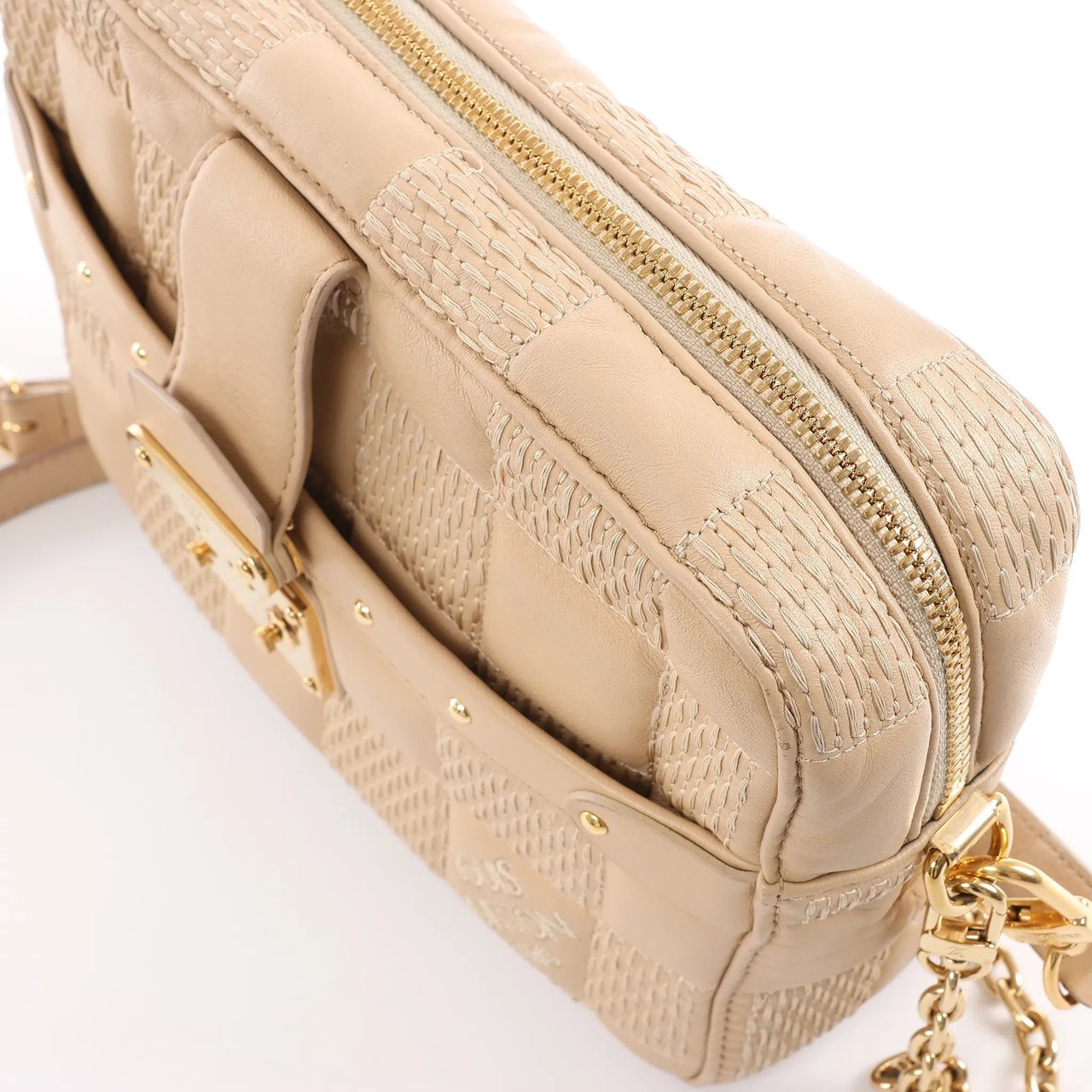 Louis Vuitton Troca MM Damier Quilt Crossbody Bag in Beige M59111 Beige