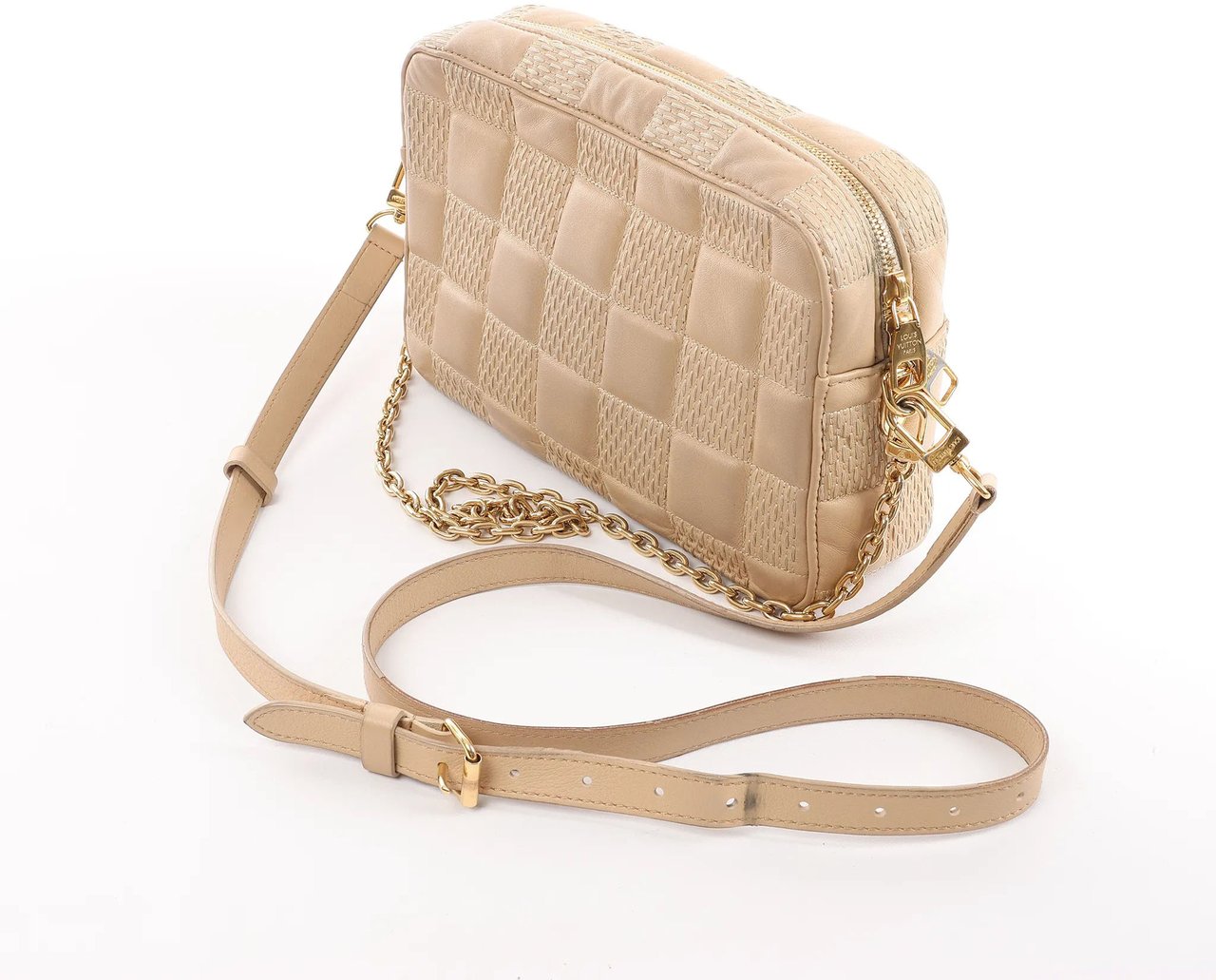 Louis Vuitton Troca MM Damier Quilt Crossbody Bag in Beige M59111 Beige