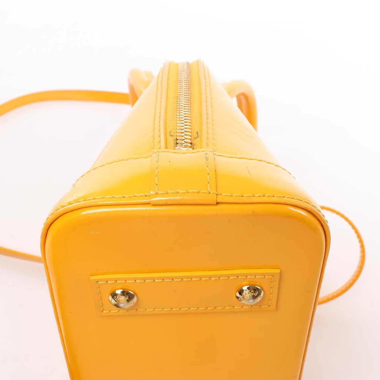 Louis Vuitton Alma BB Monogram Vernis 2Way Handbag in Yellow M91697 Geel