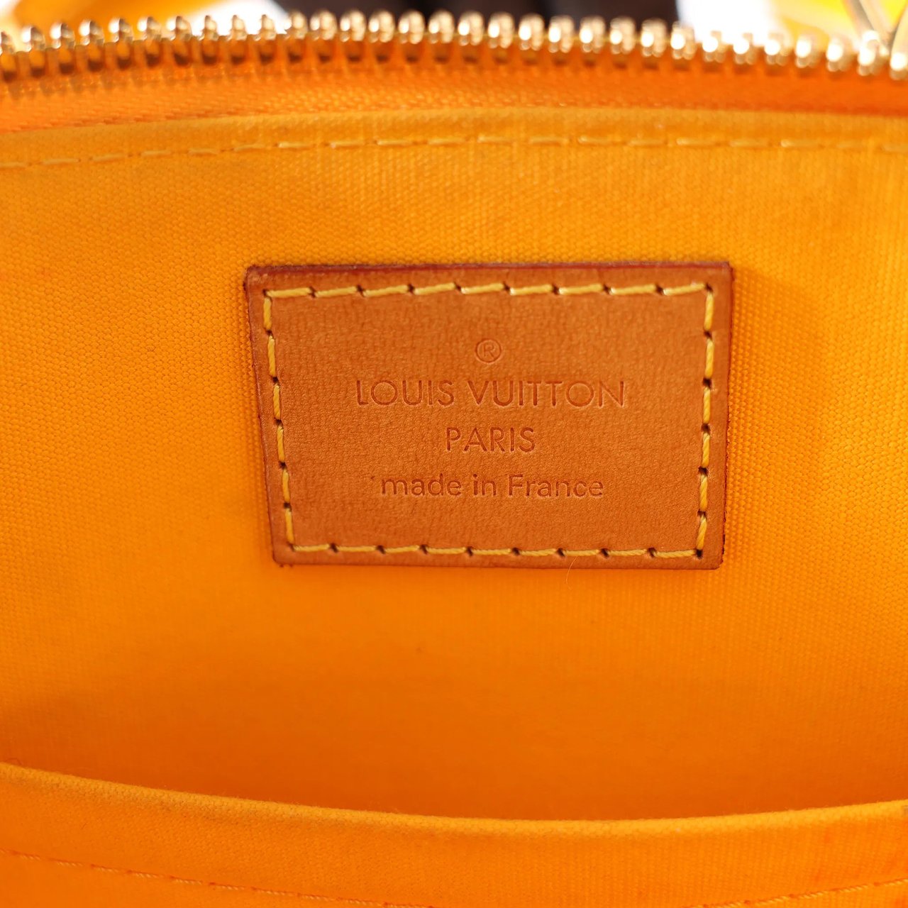 Louis Vuitton Alma BB Monogram Vernis 2Way Handbag in Yellow M91697 Geel