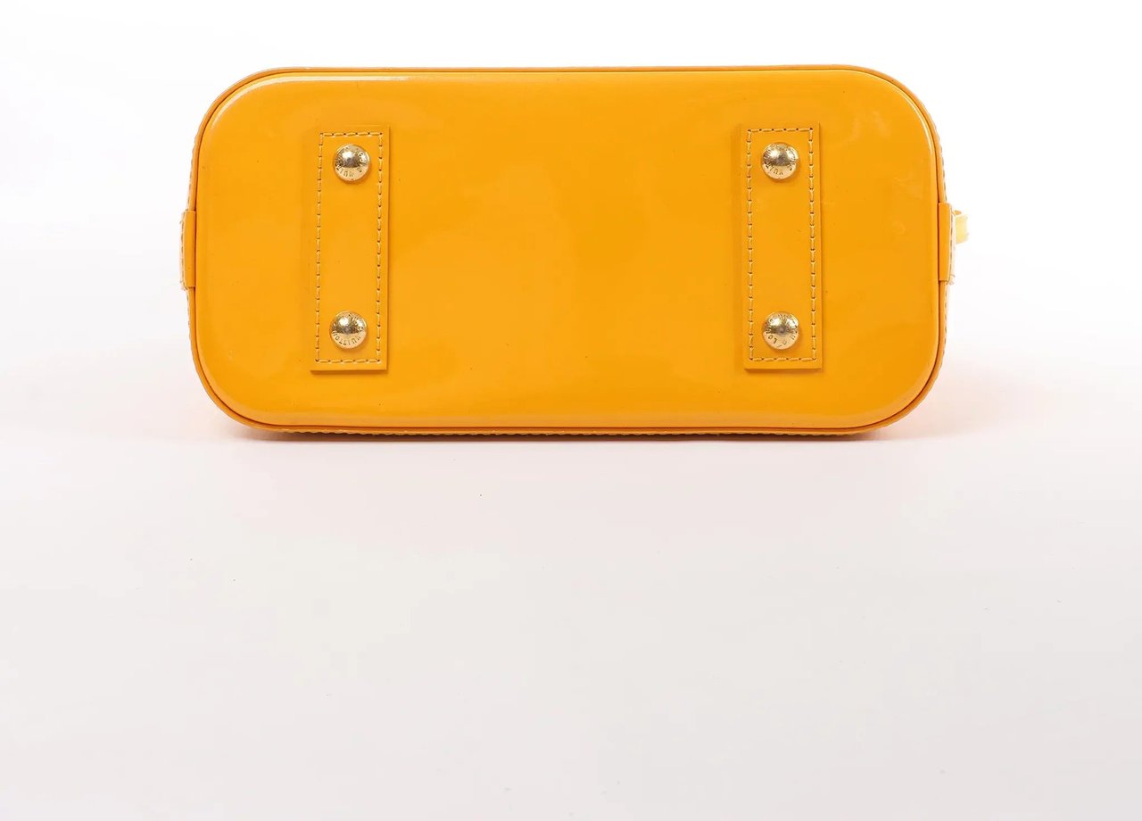 Louis Vuitton Alma BB Monogram Vernis 2Way Handbag in Yellow M91697 Geel