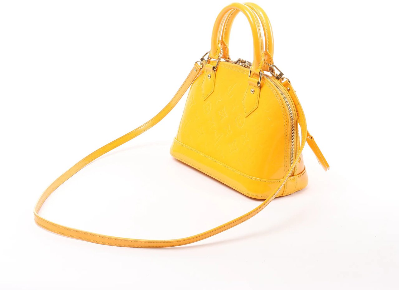Louis Vuitton Alma BB Monogram Vernis 2Way Handbag in Yellow M91697 Geel
