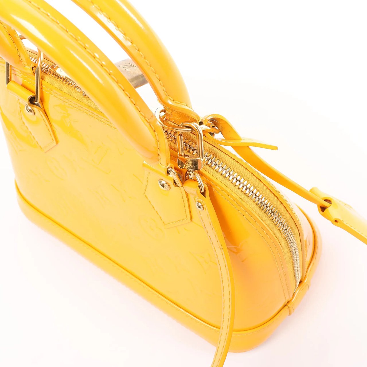 Louis Vuitton Alma BB Monogram Vernis 2Way Handbag in Yellow M91697 Geel