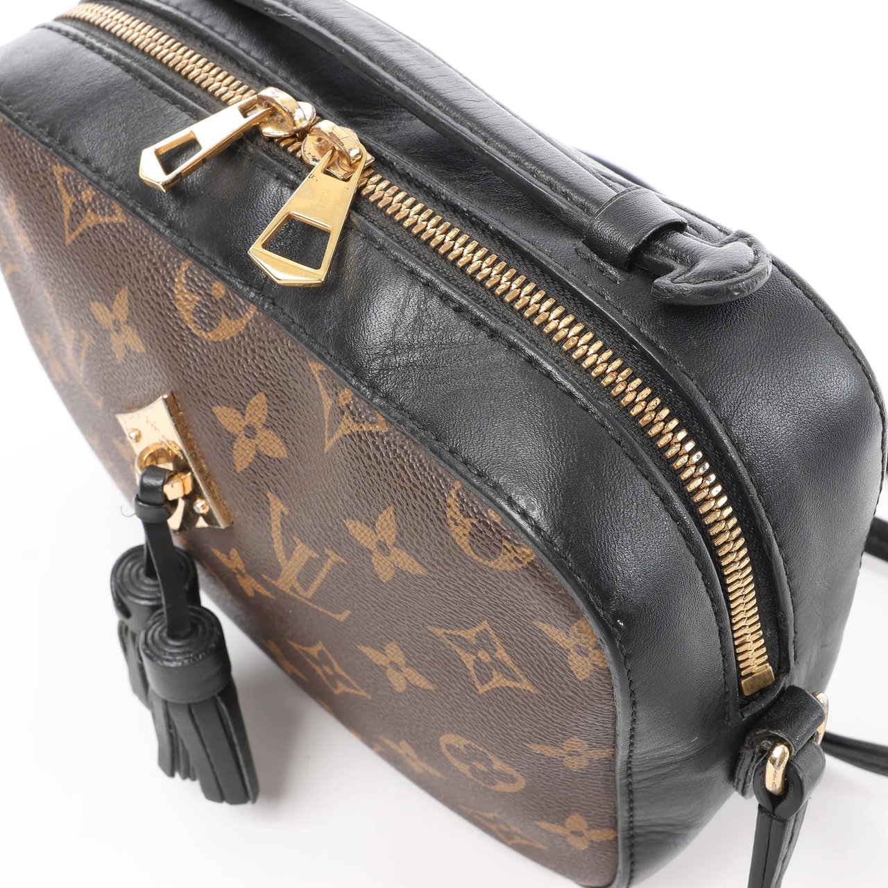 Louis Vuitton Saintonge Monogram Canvas Crossbody Bag in Brown x Black M43555 Bruin
