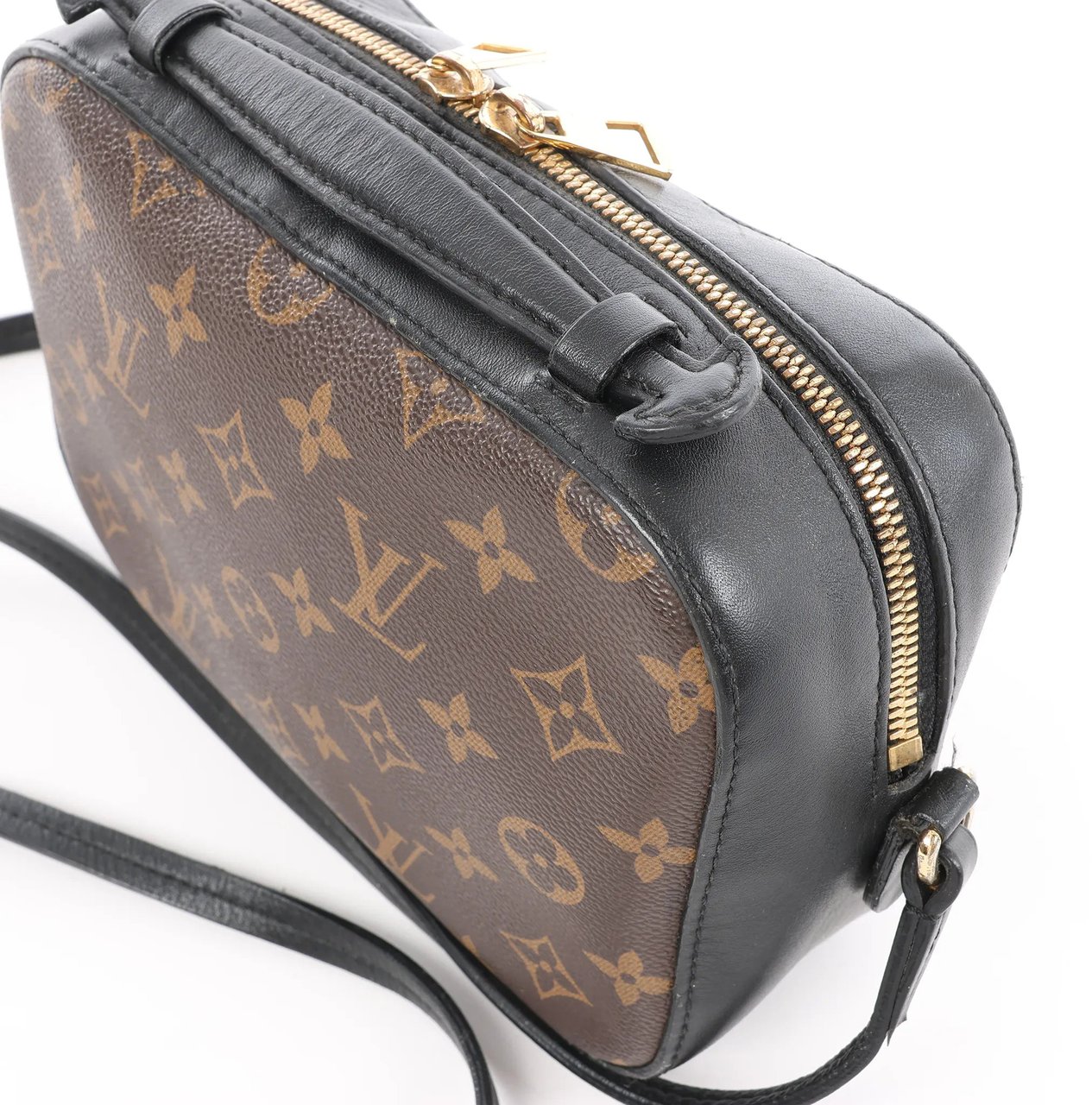 Louis Vuitton Saintonge Monogram Canvas Crossbody Bag in Brown x Black M43555 Bruin