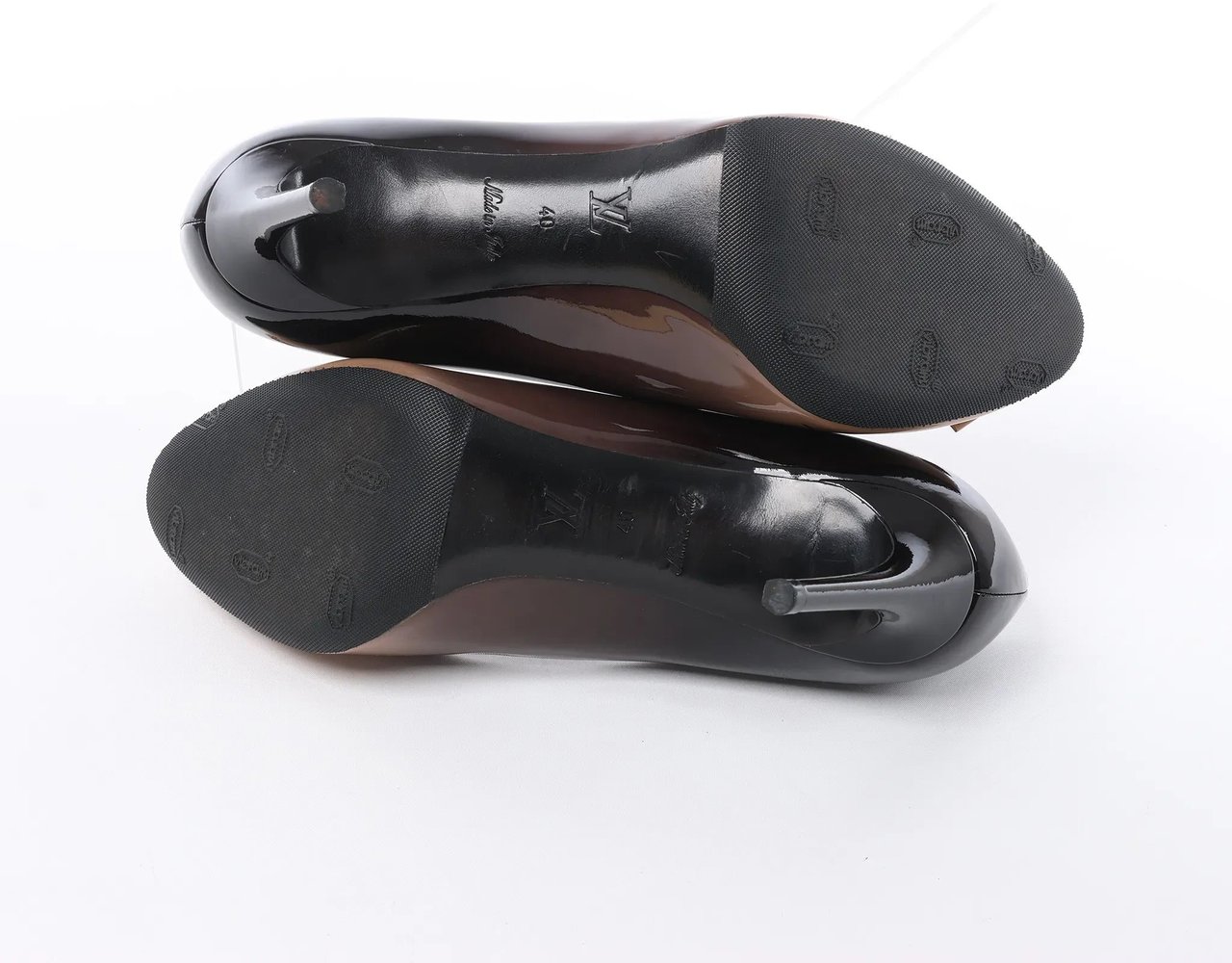 Louis Vuitton 16 years Patent Leather Heels in Black x Beige NL0186, Size EU 40 Divers