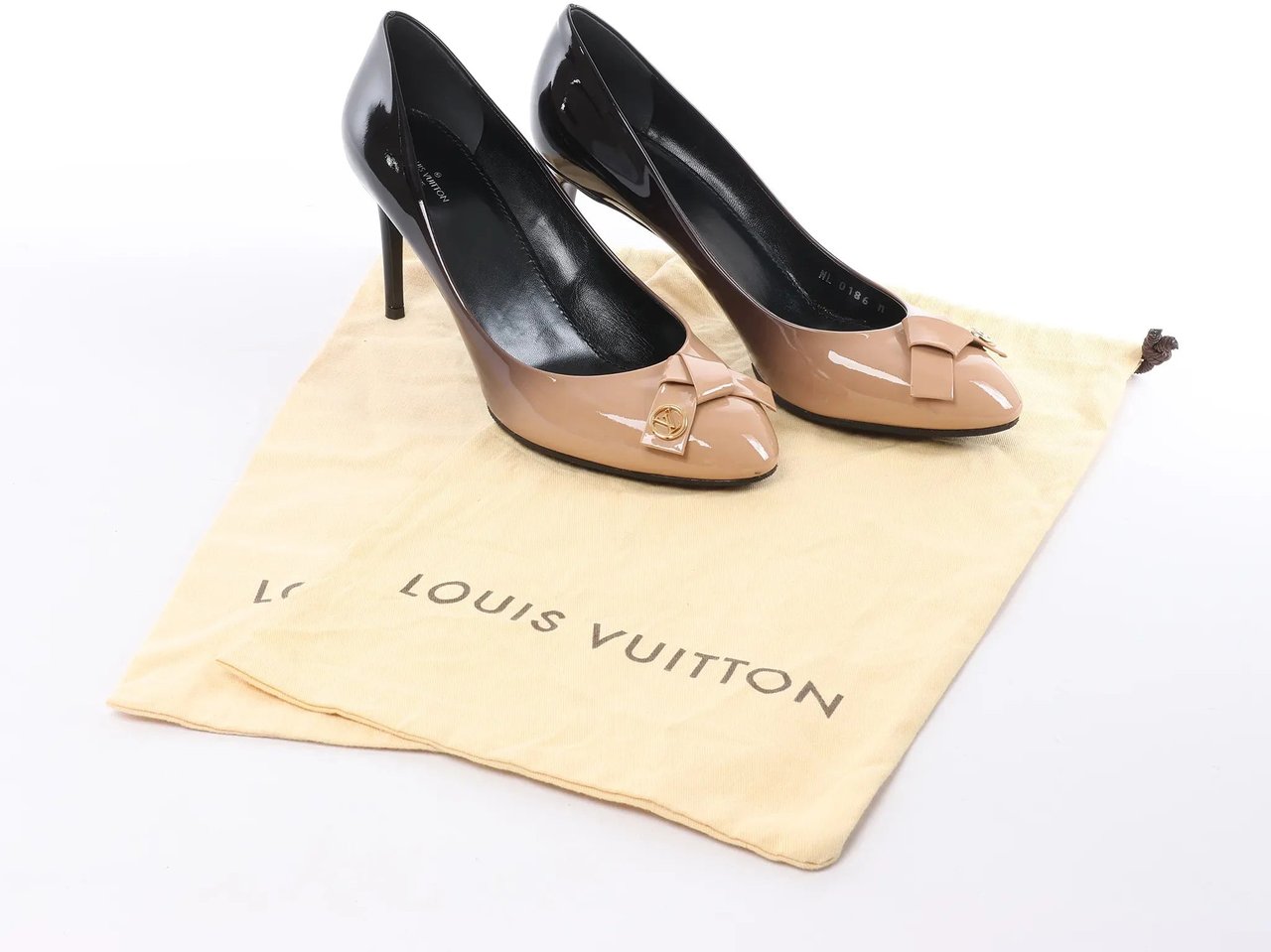 Louis Vuitton 16 years Patent Leather Heels in Black x Beige NL0186, Size EU 40 Divers