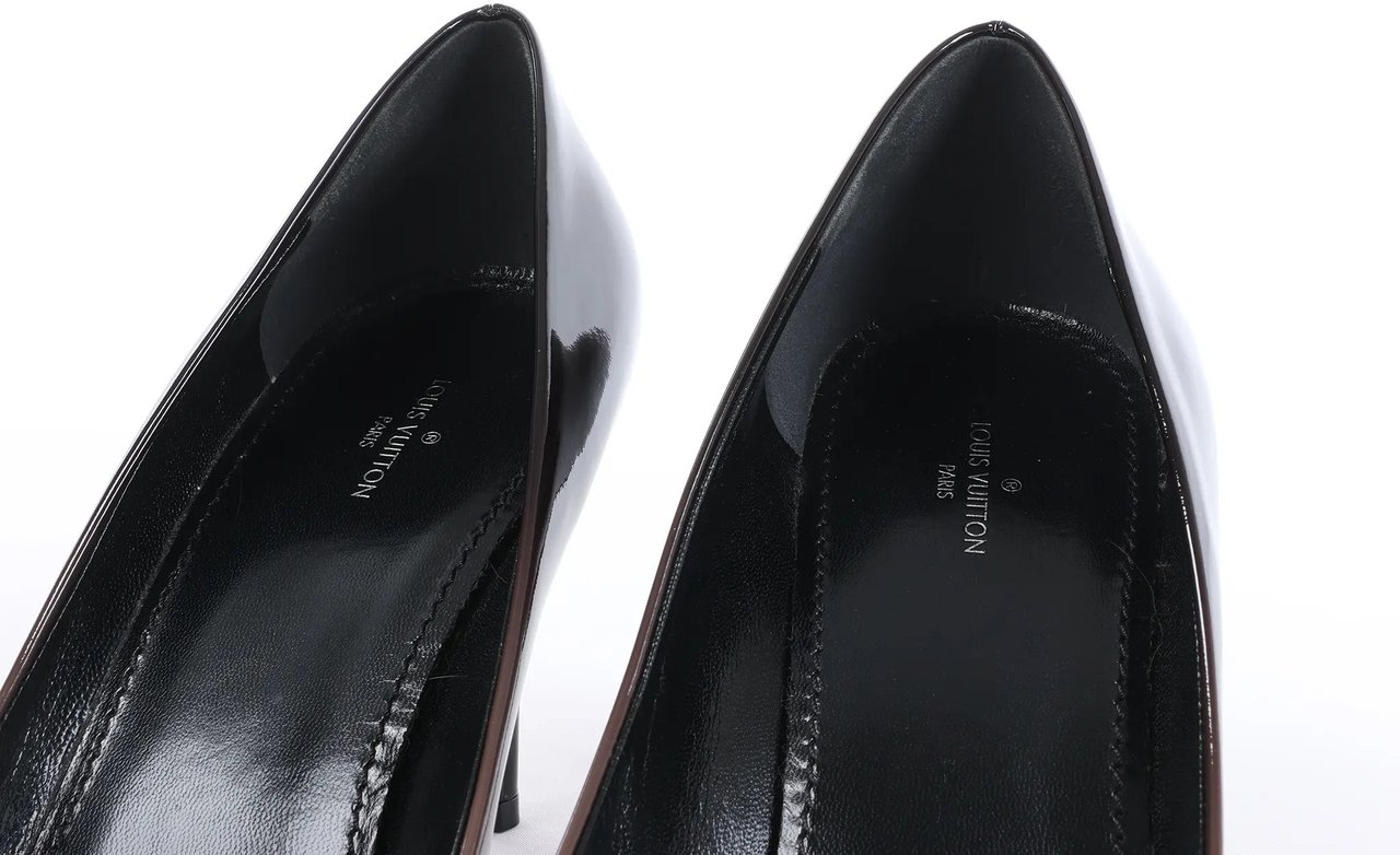 Louis Vuitton 16 years Patent Leather Heels in Black x Beige NL0186, Size EU 40 Divers