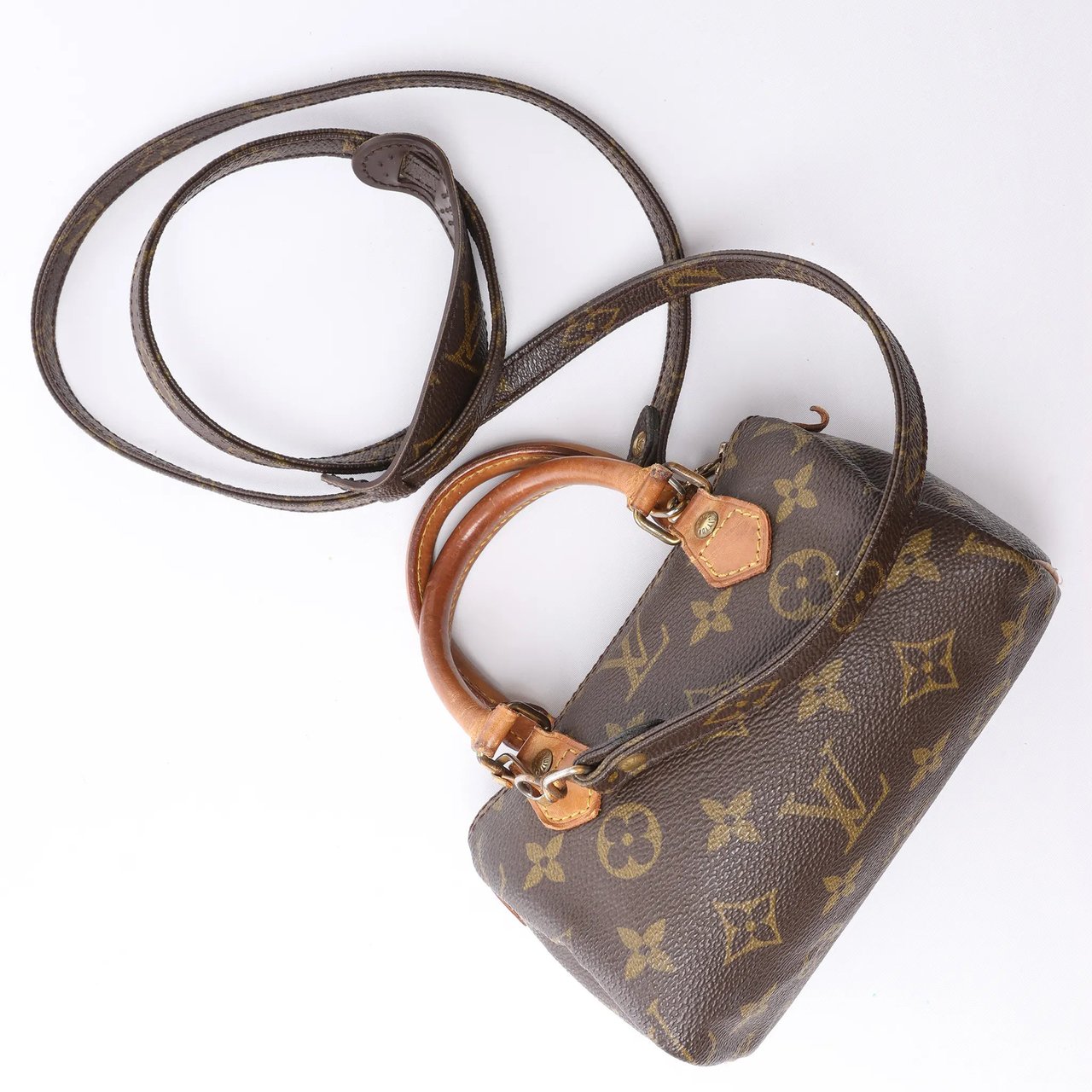 Louis Vuitton Speedy Nano Monogram 2Way Handbag in Brown M41534 Bruin