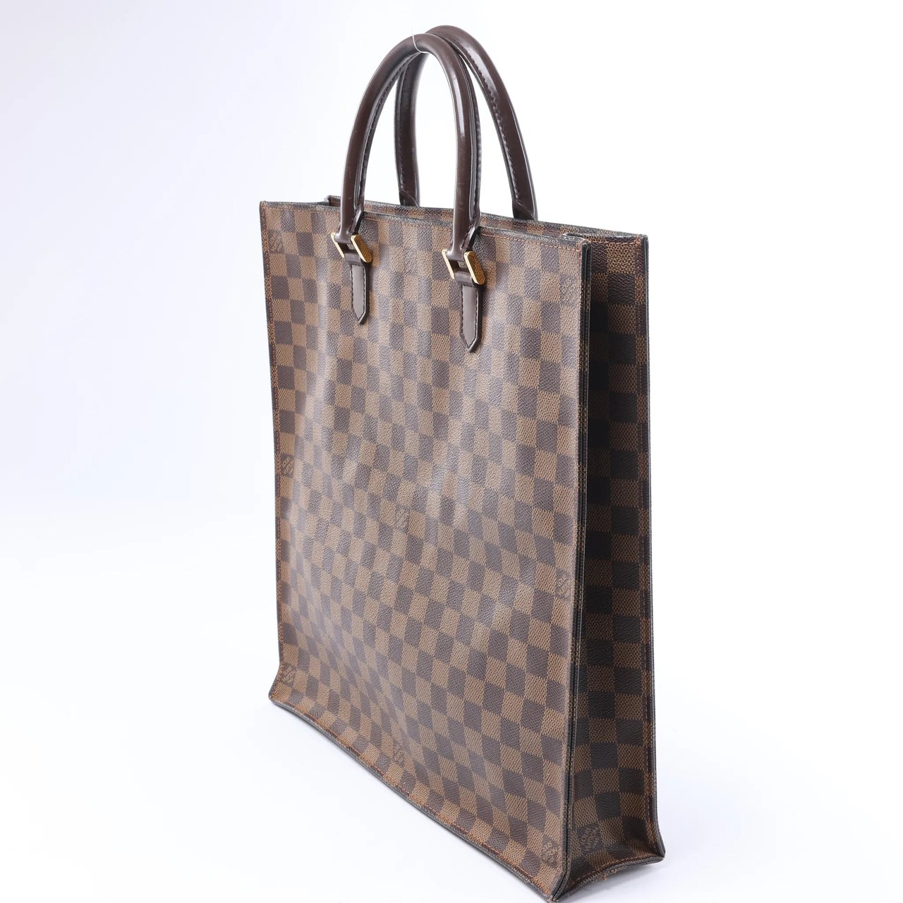 Louis Vuitton Sac Plat Damier Ebene Handbag in Brown N51140 Bruin