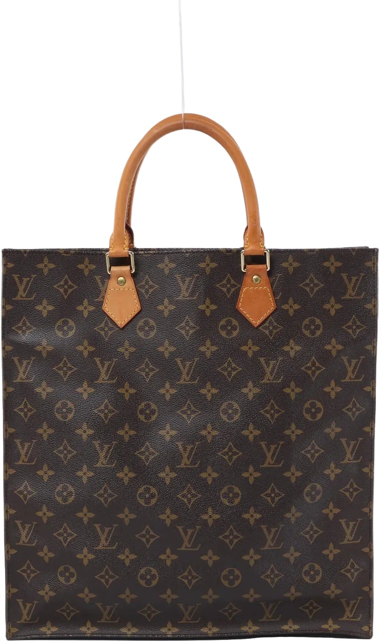 Louis Vuitton Sac Plat Monogram Canvas Handbag in Brown Bruin