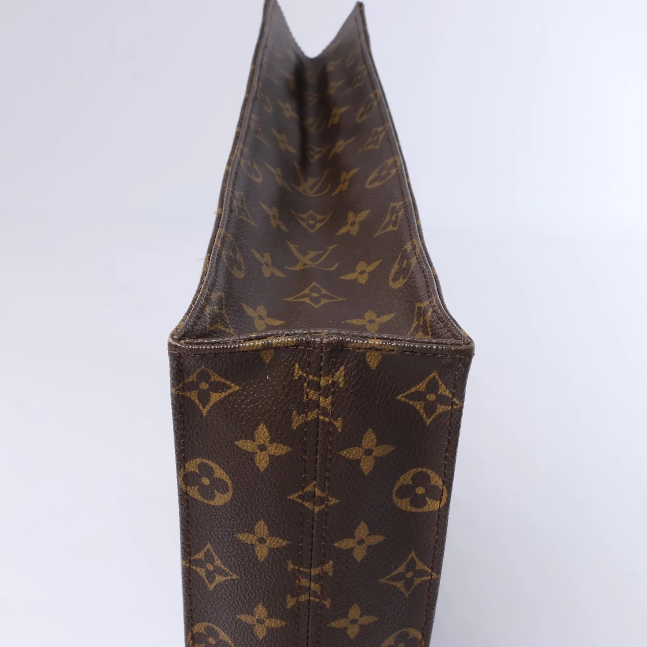Louis Vuitton Sac Plat Monogram Canvas Handbag in Brown Bruin