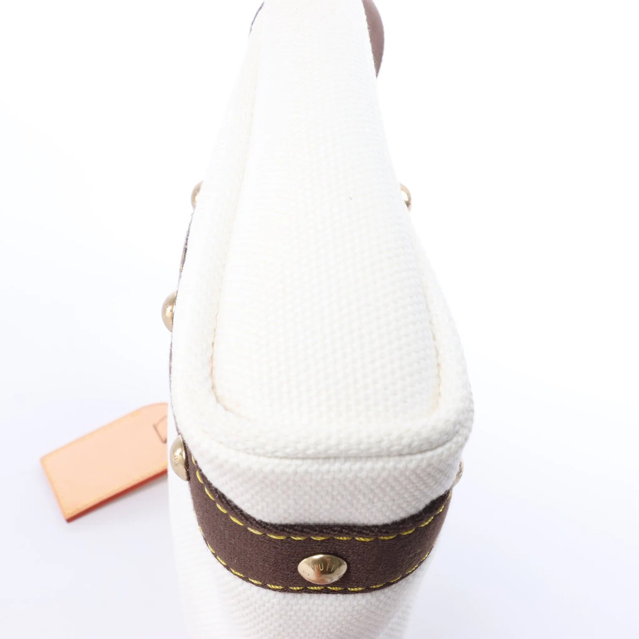 Louis Vuitton Antigua Cabas PM Handbag in White x Brown FL1005 Bruin