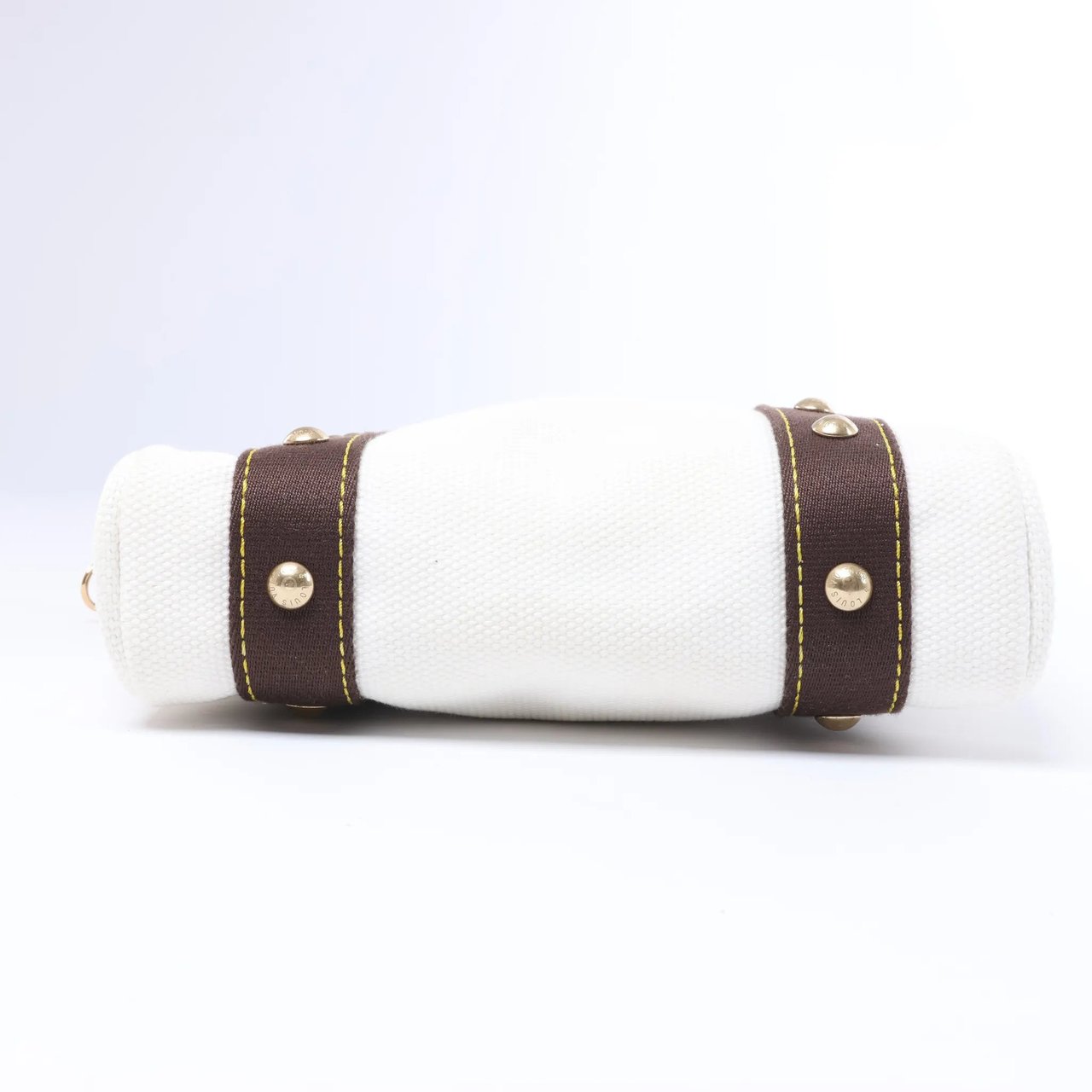 Louis Vuitton Antigua Cabas PM Handbag in White x Brown FL1005 Bruin