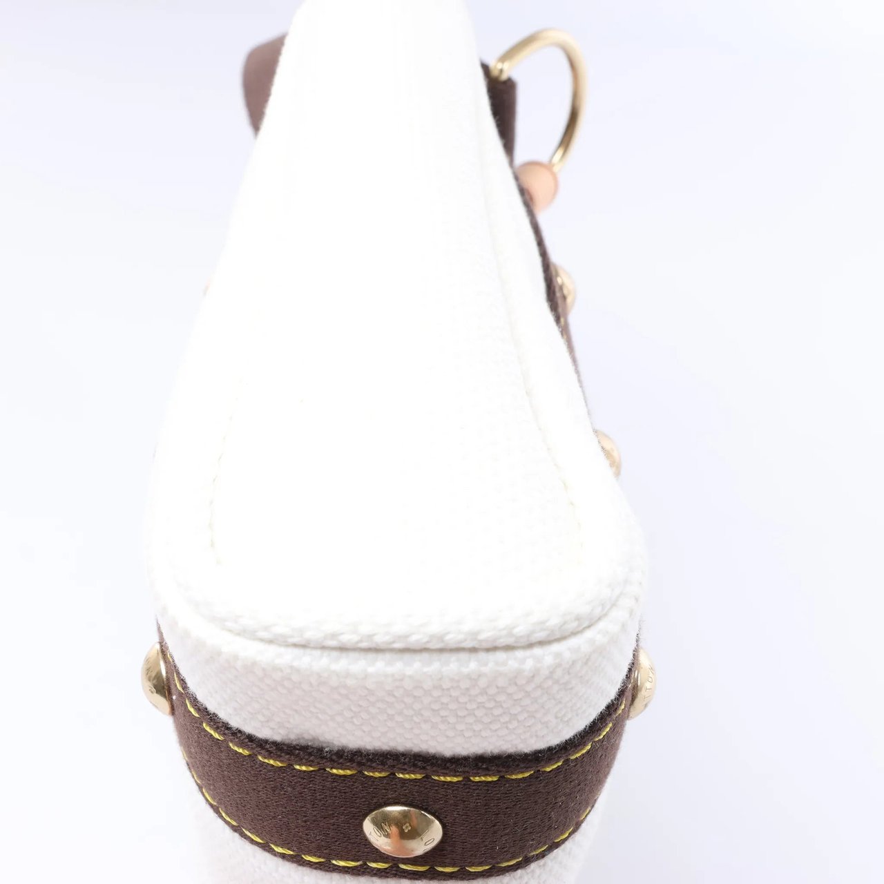 Louis Vuitton Antigua Cabas PM Handbag in White x Brown FL1005 Bruin